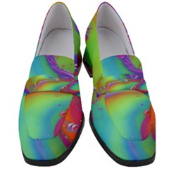 Modern Abstract Liquid Art Pattern Women s Chunky Heel Loafers by GardenOfOphir