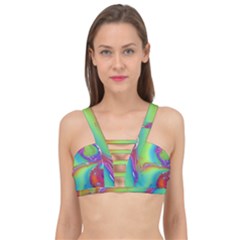 Modern Abstract Liquid Art Pattern Cage Up Bikini Top by GardenOfOphir