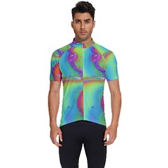 Modern Abstract Liquid Art Pattern Men s Short Sleeve Cycling Jersey by GardenOfOphir