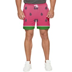 Watermelon Fruit Summer Red Fresh Food Healthy Men s Runner Shorts by Wegoenart