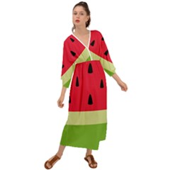 Watermelon Fruit Food Healthy Vitamins Nutrition Grecian Style  Maxi Dress