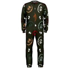 Art Halloween Pattern Creepy Design Digital Papers Onepiece Jumpsuit (men) by Wegoenart