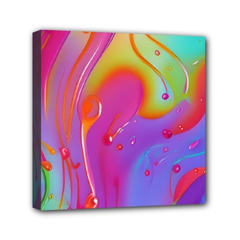Beautiful Fluid Shapes In A Flowing Background Mini Canvas 6  X 6  (stretched) by GardenOfOphir