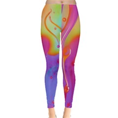 Beautiful Fluid Shapes In A Flowing Background Leggings  by GardenOfOphir