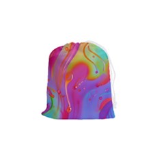 Beautiful Fluid Shapes In A Flowing Background Drawstring Pouch (small) by GardenOfOphir
