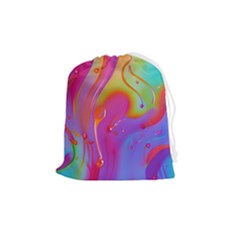 Beautiful Fluid Shapes In A Flowing Background Drawstring Pouch (medium) by GardenOfOphir