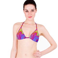 Beautiful Fluid Shapes In A Flowing Background Bikini Top by GardenOfOphir