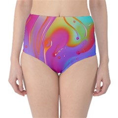 Beautiful Fluid Shapes In A Flowing Background Classic High-waist Bikini Bottoms