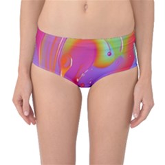 Beautiful Fluid Shapes In A Flowing Background Mid-waist Bikini Bottoms by GardenOfOphir