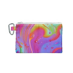 Beautiful Fluid Shapes In A Flowing Background Canvas Cosmetic Bag (small) by GardenOfOphir