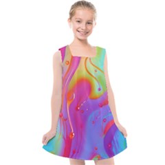 Beautiful Fluid Shapes In A Flowing Background Kids  Cross Back Dress by GardenOfOphir