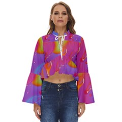 Beautiful Fluid Shapes In A Flowing Background Boho Long Bell Sleeve Top