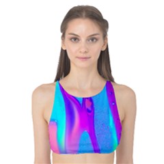 Colorful Abstract Fluid Art Pattern Tank Bikini Top by GardenOfOphir