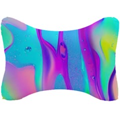 Colorful Abstract Fluid Art Pattern Seat Head Rest Cushion by GardenOfOphir