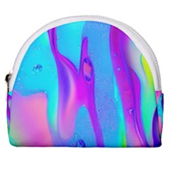 Colorful Abstract Fluid Art Pattern Horseshoe Style Canvas Pouch by GardenOfOphir