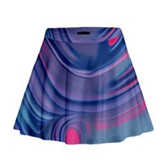 Liquid Art Pattern - Fluid Art Mini Flare Skirt by GardenOfOphir