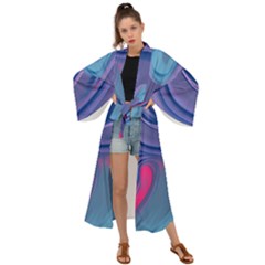 Liquid Art Pattern - Fluid Art Maxi Kimono