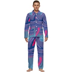 Liquid Art Pattern - Fluid Art Men s Long Sleeve Velvet Pocket Pajamas Set by GardenOfOphir