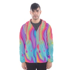 Liquid Art Pattern - Marble Art Men s Hooded Windbreaker by GardenOfOphir