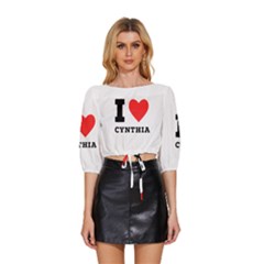 I Love Cynthia Mid Sleeve Drawstring Hem Top by ilovewhateva