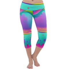 Liquid Art Pattern - Fluid Background Capri Yoga Leggings by GardenOfOphir