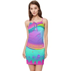 Liquid Art Pattern - Fluid Background Summer Tie Front Dress by GardenOfOphir