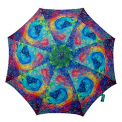 Liquid Art Pattern - Fluid Art Hook Handle Umbrellas (large) by GardenOfOphir
