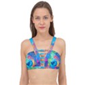 Liquid Art Pattern - Fluid Art Cage Up Bikini Top View1