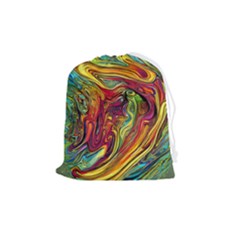 Liquid Art Pattern - Abstract Art Drawstring Pouch (medium) by GardenOfOphir