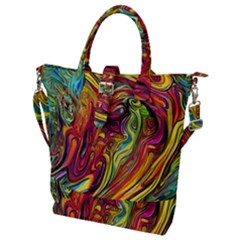 Liquid Art Pattern - Abstract Art Buckle Top Tote Bag by GardenOfOphir