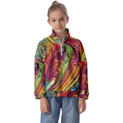 Liquid Art Pattern - Abstract Art Kids  Half Zip Hoodie by GardenOfOphir