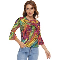 Liquid Art Pattern - Abstract Art Bell Sleeve Top