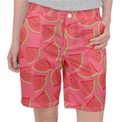 Watermelon Background Watermelon Wallpaper Pocket Shorts by Wegoenart