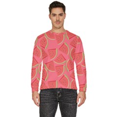 Watermelon Background Watermelon Wallpaper Men s Fleece Sweatshirt