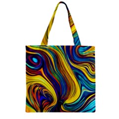 Rolling In The Deep Zipper Grocery Tote Bag by GardenOfOphir