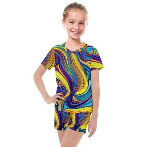 Rolling In The Deep Kids  Mesh Tee And Shorts Set by GardenOfOphir