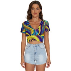 Rolling In The Deep V-neck Crop Top by GardenOfOphir