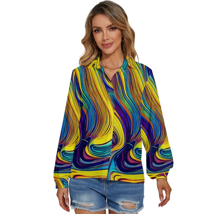 Rolling In The Deep Women s Long Sleeve Button Down Shirt