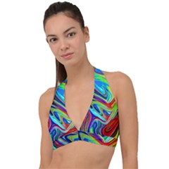 Fluid Forms Halter Plunge Bikini Top by GardenOfOphir