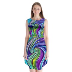 Waves Of Color Sleeveless Chiffon Dress   by GardenOfOphir