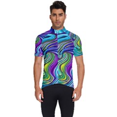 Waves Of Color Men s Short Sleeve Cycling Jersey by GardenOfOphir