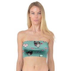 Raccoon Texture Seamless Scrapbooking Hearts Bandeau Top