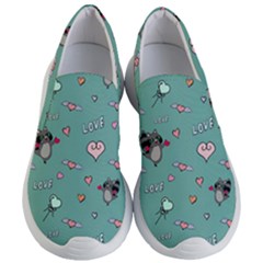 Raccoon Texture Seamless Scrapbooking Hearts Women s Lightweight Slip Ons