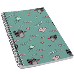 Raccoon Texture Seamless Scrapbooking Hearts 5.5  x 8.5  Notebook