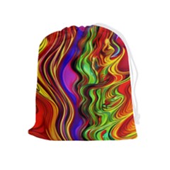 Swirls And Curls Drawstring Pouch (xl) by GardenOfOphir