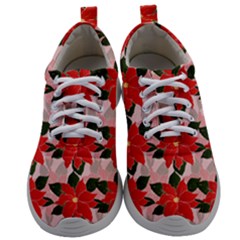 Poinsettia Pattern Seamless Pattern Christmas Xmas Mens Athletic Shoes by Wegoenart