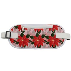 Poinsettia Pattern Seamless Pattern Christmas Xmas Rounded Waist Pouch
