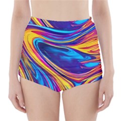 Dancing In The Liquid Light High-waisted Bikini Bottoms by GardenOfOphir