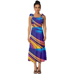 Dancing In The Liquid Light Tie-strap Tiered Midi Chiffon Dress by GardenOfOphir