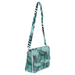 Background Pattern Texture Leaves Design Wallpaper Shoulder Bag With Back Zipper by Wegoenart